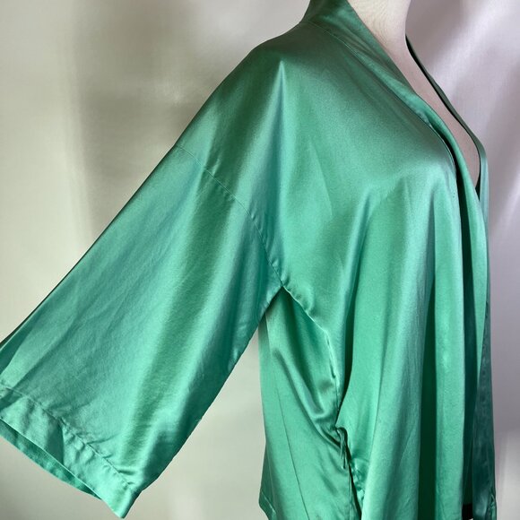 Victoria's Secret One Size Silk Short Robe Seafoam Green *Flaw - Picture 8 of 15